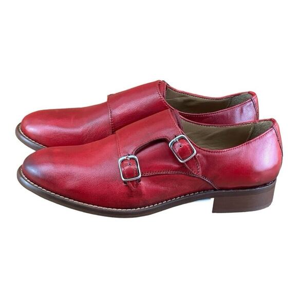 Difranco Shoes - Difranco Dress Shoes Red Oxford Dress Shoes Buckle Women's Size 37 6.5